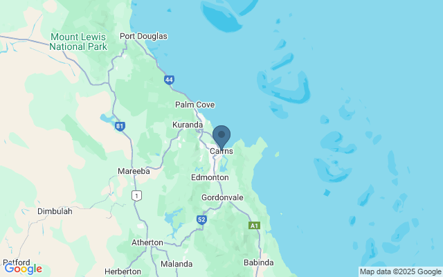 Kaart met locatie Great Barrier Reef